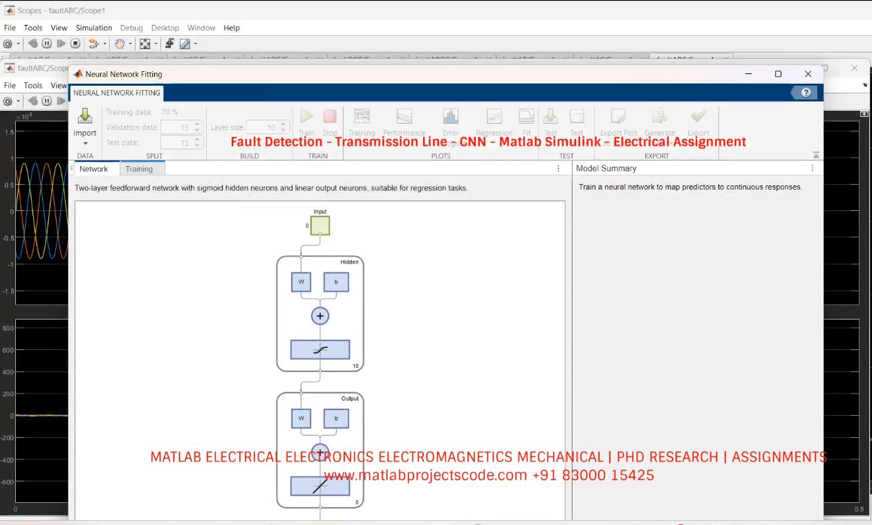 Fault Detection - Transmission Line - CNN - Matlab Simulink - Electrical Assignment